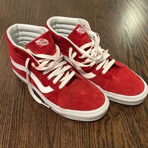 Red Suede Vans High Tops